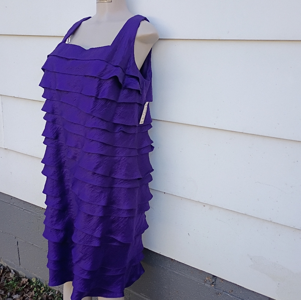 Purple Tiered Ruffle Dress